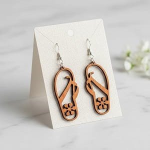 Laser Cut Wooden Flip Flop Earrings