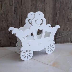 Laser Cut Wooden Flower Carriage Decorative Centerpiece