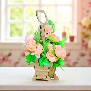 Laser Cut Wooden Flower Gift Basket
