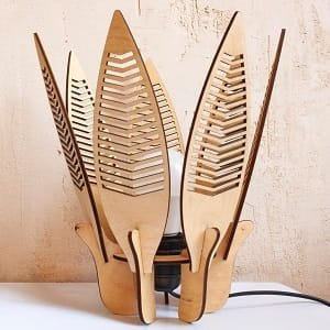 Laser Cut Wooden Flower Lamp