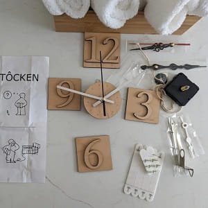 Laser Cut Wooden Frameless Wall Clock