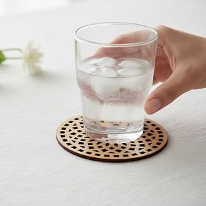 Laser Cut Wooden Geometric Drink Coaster