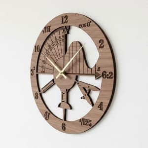 Laser Cut Wooden Geometric Wall Clock