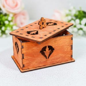 Laser Cut Wooden Gift Box Jewelry Box Keepsake Box