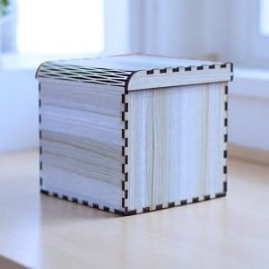 Laser Cut Wooden Gift Box with Living Hinge Lid