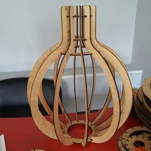 Laser Cut Wooden Globe Pendant Light