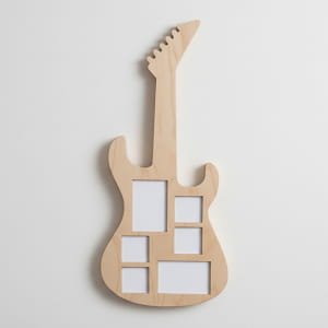 Laser Cut Wooden Guitar Photo Frame Gift for Music Lovers