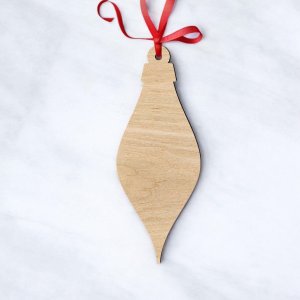 Laser Cut Wooden Hanging Christmas Ornament Vector