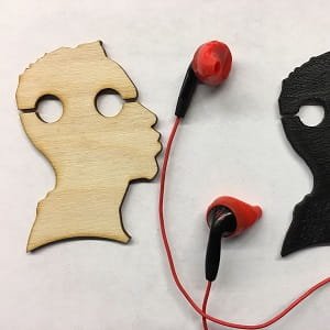 Laser Cut Wooden Headphone Cord Winder Earphone Tidy