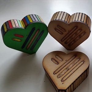 Laser Cut Wooden Heart Box