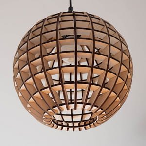 Laser Cut Wooden Hemmesphere Pendant Light