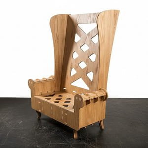 Laser Cut Wooden High Back Throne Chair