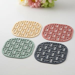 Laser Cut Wooden Hollow Weave Trivet and Drink Coaster