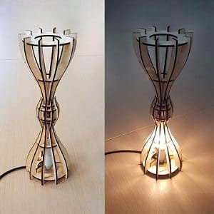 Laser Cut Wooden Hourglass Lamp