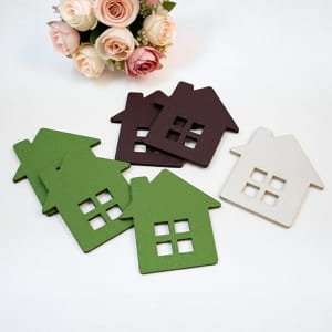 Laser Cut Wooden House Coaster