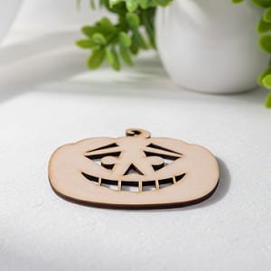 Laser Cut Wooden Jack O Lantern Coaster