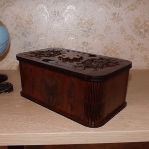 Laser Cut Wooden Keepsake Box with Mechanical Lock