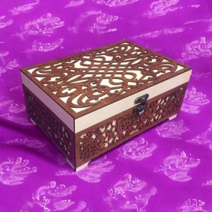 Laser Cut Wooden Keepsake Jewelry Box Vector