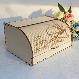 Laser Cut Wooden Kitchen Bread Box