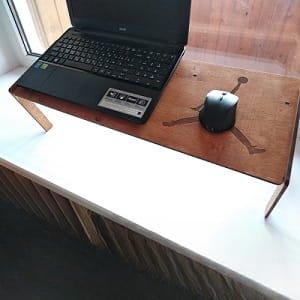 Laser Cut Wooden Laptop Stand with Jumpman Logo