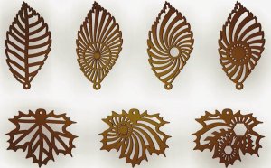 Laser Cut Wooden Leaf Earrings Collection
