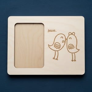Laser Cut Wooden Love Birds Photo Frame