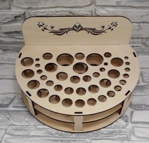 Laser Cut Wooden Makeup and Brushes Stand Cosmetic Organizer