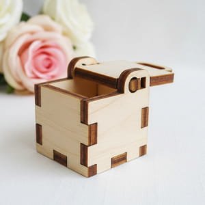 Laser Cut Wooden Mini Keepsake Jewelry Storage Box