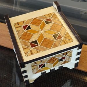 Laser Cut Wooden Mini Storage Box with Hinged Lid