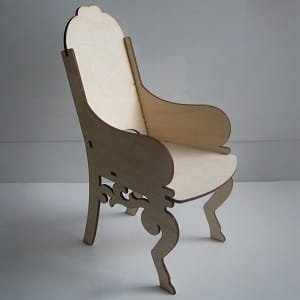 Laser Cut Wooden Miniature Dollhouse Chair