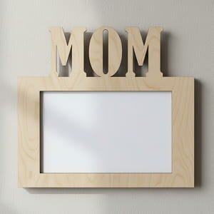 Laser Cut Wooden MOM Photo Frame