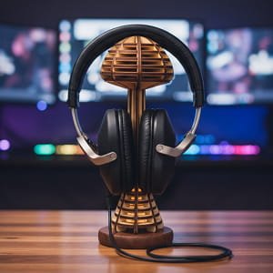Laser Cut Wooden Mushroom Headphone Stand