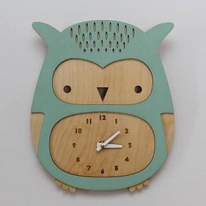 Laser Cut Wooden Owl Wall Clock