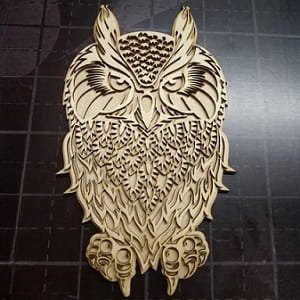 Laser Cut Wooden Owl Wall Decoration
