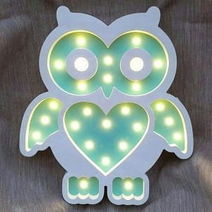 Laser Cut Wooden Owl Wall Lamp Kids Room Night Light