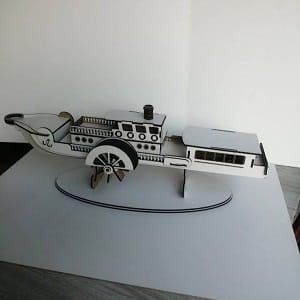 Laser Cut Wooden Paddle Steamer Model Kit