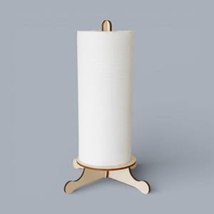 Laser Cut Wooden Paper Towel Holder for Kitchen Countertop