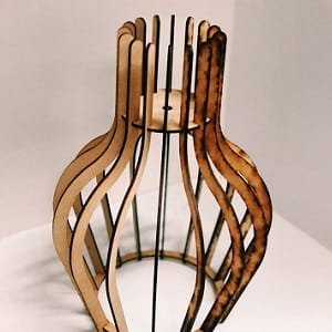 Laser Cut Wooden Pendant Ceiling Hanging Light Lamp