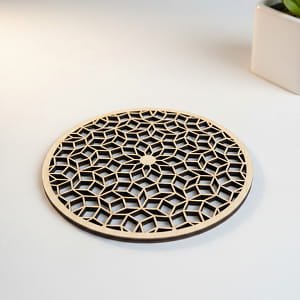 Laser Cut Wooden Penrose Trivet for Hot Pans