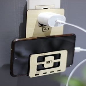 Laser Cut Wooden Phone Holder Socket Charging Stand