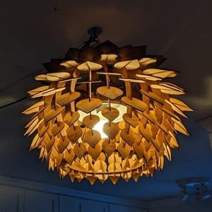 Laser Cut Wooden Pine Cone Pendant Lamp Shade