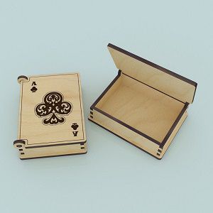 Laser Cut Wooden Playing Card Box