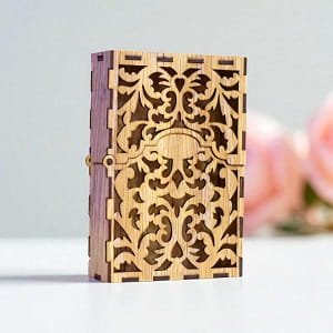 Laser Cut Wooden Playing Card Box Decorative Storage Box