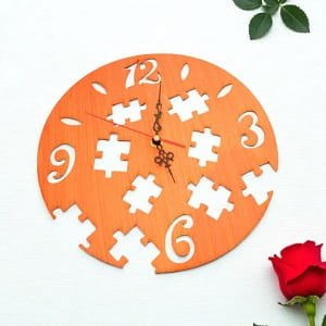 Laser Cut Wooden Puzzle Wall Clock