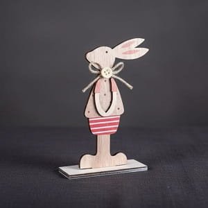 Laser Cut Wooden Rabbit Seasonal Tabletop Decoration