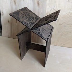 Laser Cut Wooden Rehal Islamic Bookstand Quran Holder
