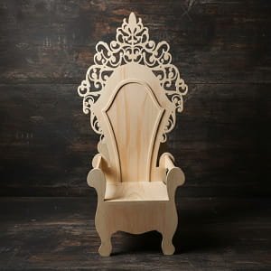 Laser Cut Wooden Royal Throne Chair