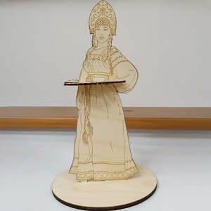 Laser Cut Wooden Russian Folk Woman Napkin Holder