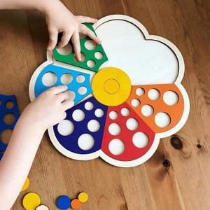 Laser Cut Wooden Seven Flower Sorter Toy