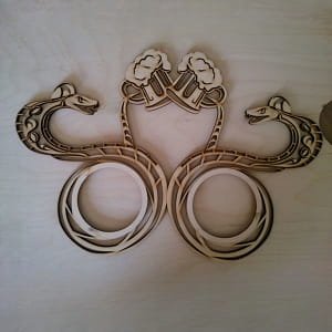 Laser Cut Wooden Snake Placemat Coaster